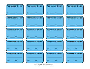 Respondent Exhibit Labels legal pleading template