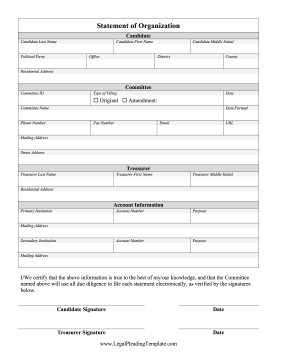 Statement Of Organization legal pleading template