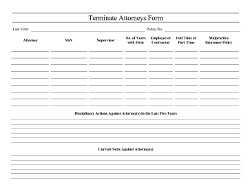 Terminate Attorneys Form legal pleading template