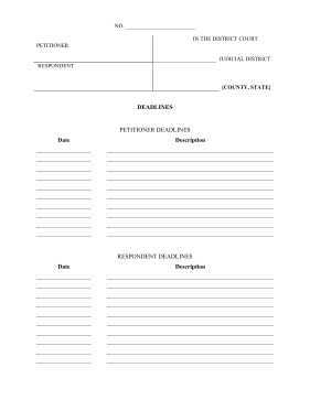 Trial Deadlines legal pleading template