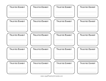 Trustee Exhibit Labels legal pleading template