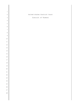 US District Court for the District of Vermont legal pleading template