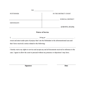 Waiver of Service legal pleading template
