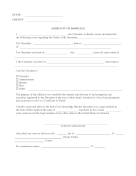 Affidavit Of Domicile