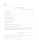 Affidavit Of Residence