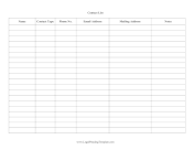 Contact List legal pleading template