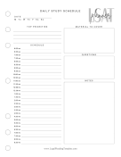 LSAT Planner Daily Study Schedule legal pleading template