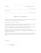 Order For Final Distribution legal pleading template