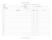 Request For Admission Log legal pleading template